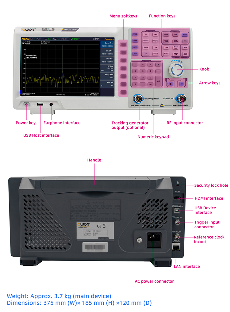 Spectrum Analyzer Tracking Generator 1.5Ghz - Przenośny analizator widma 9 kHz do